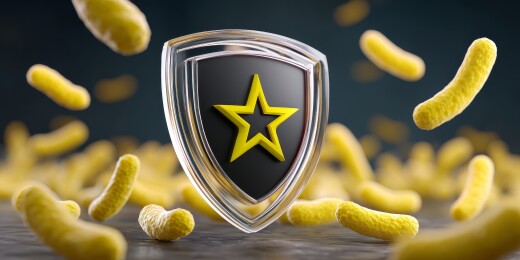 细菌与盾牌标志设计