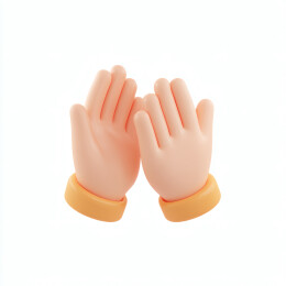 3D两只手击掌拍手图标