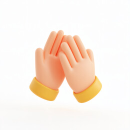 3D两只手击掌拍手图标
