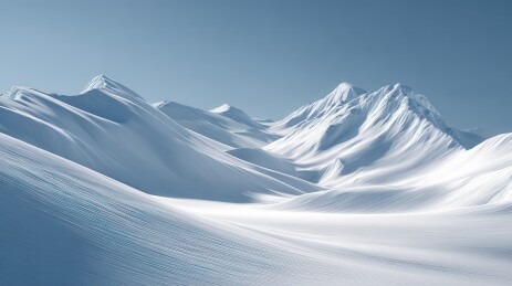 白雪覆盖的壮丽山峰景色