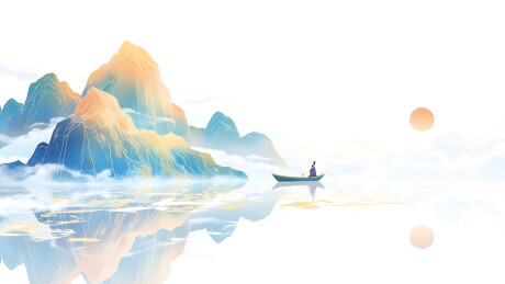 山水间独舟泛游