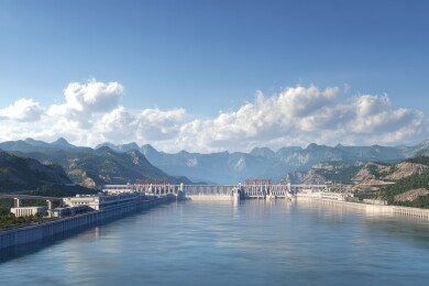 三峡大坝雄伟壮丽的水利工程