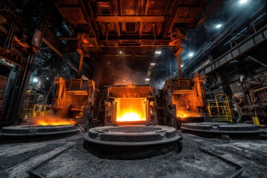 钢铁厂内部生产场景