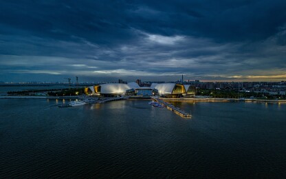 天津市滨海新区生态城国家海洋博物馆航拍