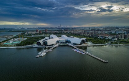 天津市滨海新区生态城国家海洋博物馆航拍