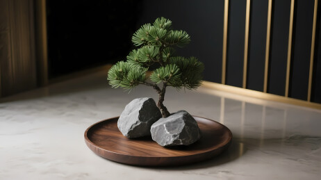 现代简洁盆景