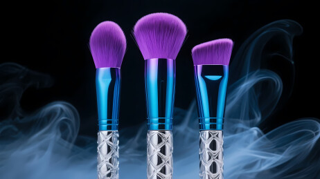紫蓝化妆刷烟雾效果