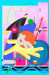 海外贸易和人工智能掌握公司企业商业资本