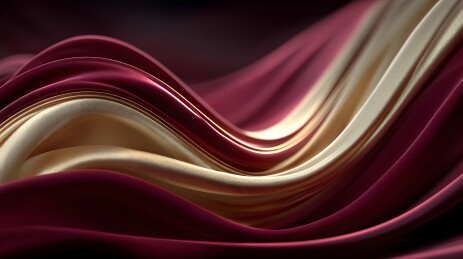 深红与金色丝绸波浪