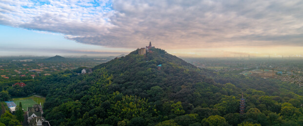 上海市西佘山建筑风光航拍