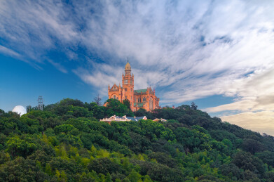 上海市西佘山建筑风光航拍