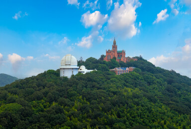 上海市西佘山建筑风光航拍