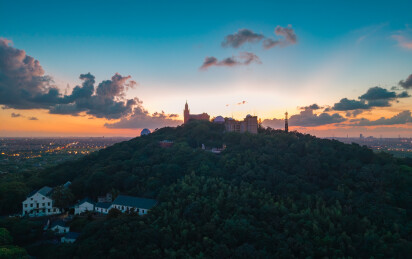 上海市西佘山建筑风光航拍