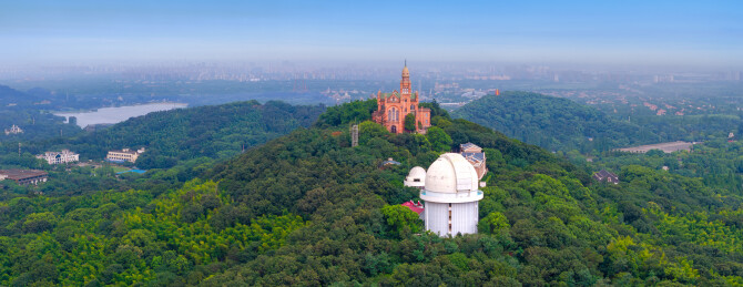 上海市西佘山建筑风光航拍