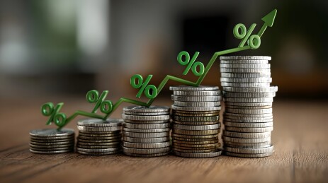 硬币堆叠与利率增长