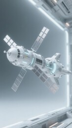 太空站与航天器对接场景