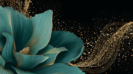 蓝花金纹奢华艺术图