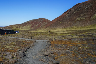 冰岛斯瑞努卡基古火山周边的苔原地貌