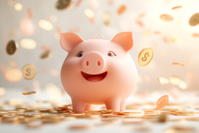 一个可爱的小猪存钱罐