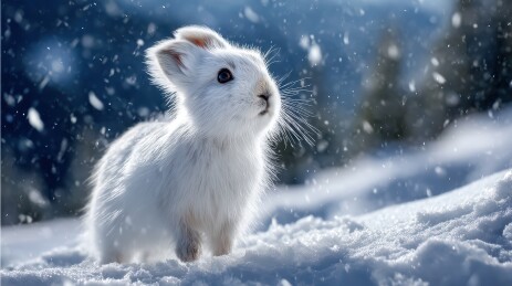 雪地中的小白兔