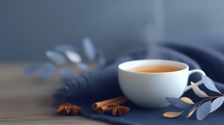 温暖的茶杯与香料