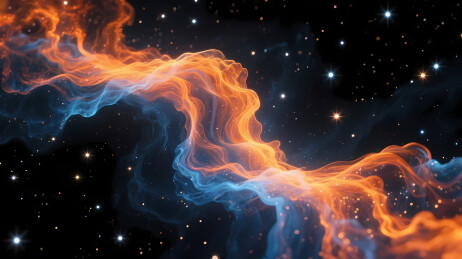 宇宙深蓝气体云星空