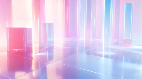 梦幻粉彩几何建筑