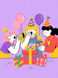 朋友们为寿星庆祝生日