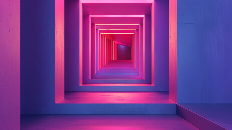 粉紫色立体霓虹空间