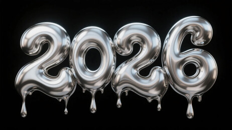 水银融化艺术字“2026”