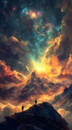 焰霞峻岭绘就奇幻艺术图景