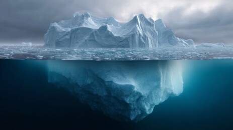 北极海域漂浮的巨大冰山