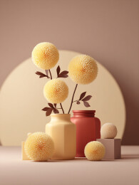 立体绒球花艺装饰图