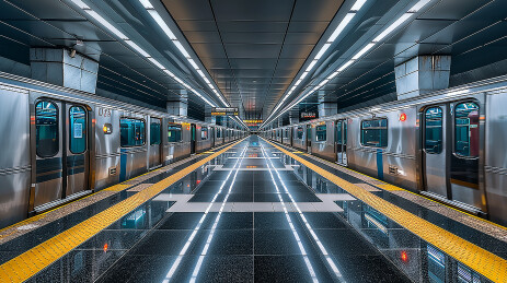 空旷的城市地铁站地铁