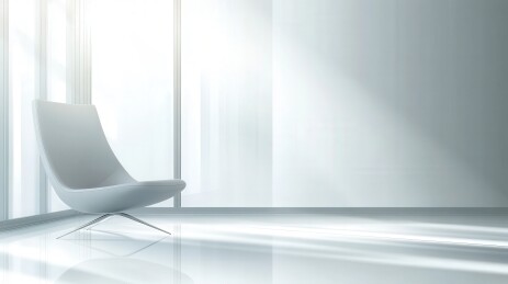 明亮空间中的现代极简单人椅