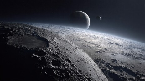 月球表面与行星天际线