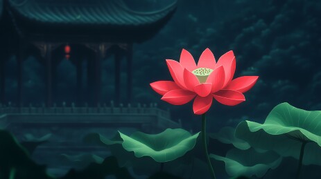 红莲静谧