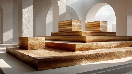 极简木块几何空间设计