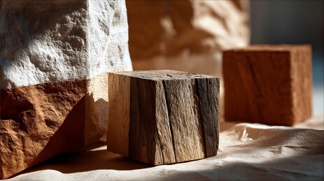 自然材质与光影交织