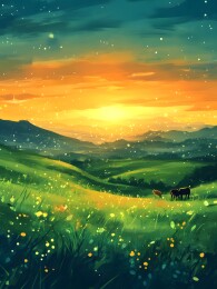 晨光中苏醒的草原