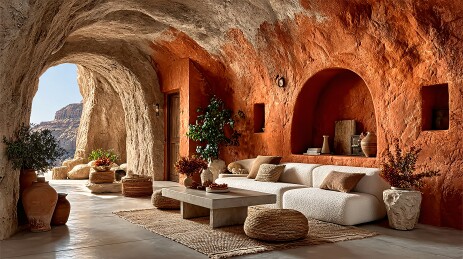 洞穴风格室内舒适家居场景