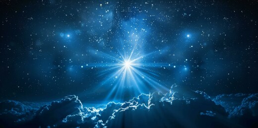 浩瀚星空繁星闪耀云朵朵朵