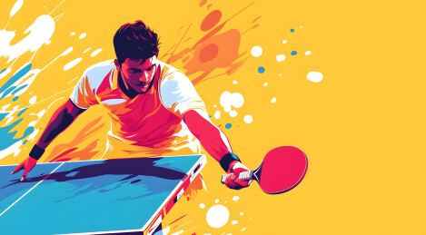 乒乓球运动员插画