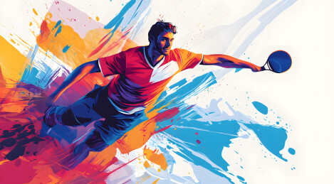 乒乓球运动员插画