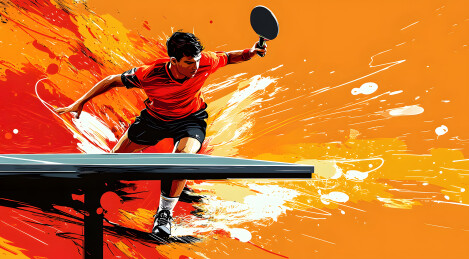 乒乓球运动员插画