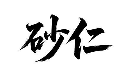 砂仁矢量书法手写毛笔字
