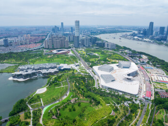 鸟瞰上海后滩公园上海世博文化公园上海SK