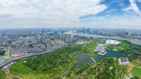 鸟瞰上海后滩公园上海世博文化公园上海SK