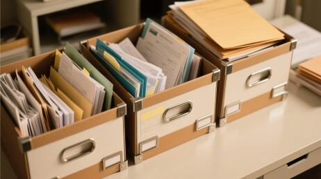 文件盒中的分类档案