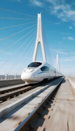 高铁飞驰桥梁